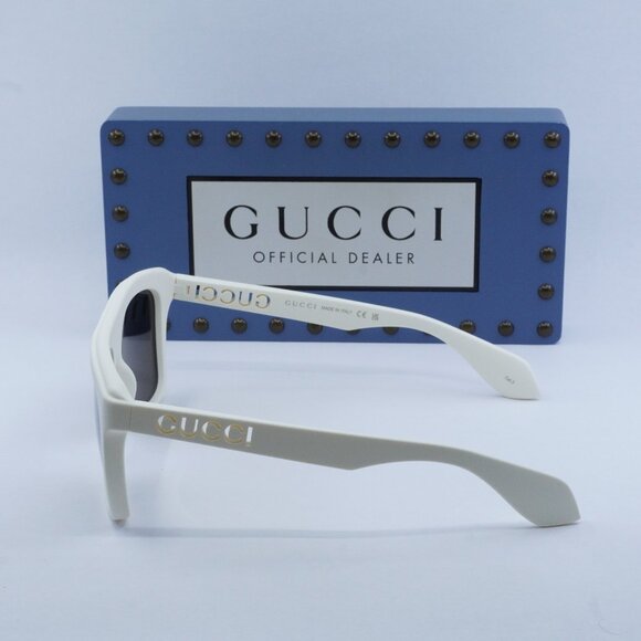Final Price! Gucci GG1570S 003 Matte White/Brown Sunglasses - Picture 9 of 11